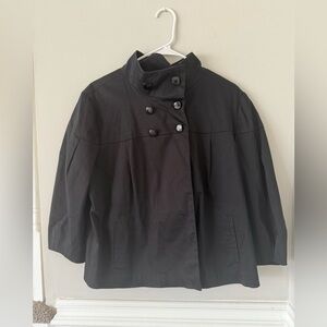 Apostrophe Black Satin Look Pleated Lined Jacket Women’s XL Button‎ Down